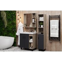  Onika Тумба под умывальник Тимбер 70.10 107057 (серый матовый/дуб сонома) - Превью изображения №3 — Интернет-магазин ПроЗаказ