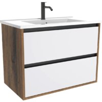 ЗОВ Тумба с умывальником Парма 100 P100LA0MWMC1B-OL100 (аттик/белый матовый/черный)