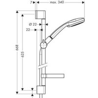 Душевой гарнитур  Hansgrohe Croma 100 Vario/Unica’C (27772000) - Превью изображения №2 — Интернет-магазин ПроЗаказ