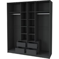 Шкаф распашной Интерлиния Концепт КТ-Ш4з (бетон/антрацит) - Превью изображения №3 — Интернет-магазин ПроЗаказ