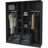 Шкаф распашной Интерлиния Концепт КТ-Ш4з (бетон/антрацит) - Превью изображения №4 — Интернет-магазин ПроЗаказ