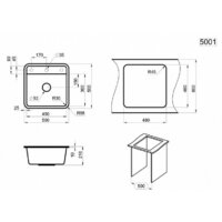 Кухонная мойка Granula ST-5001 (белый) - Превью изображения №3 — Интернет-магазин ПроЗаказ