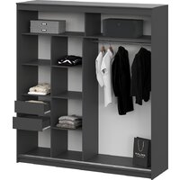 Шкаф-купе NN мебель К ШКП 3 2.0 Макс (графит серый) - Превью изображения №3 — Интернет-магазин ПроЗаказ