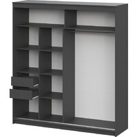 Шкаф-купе NN мебель К ШКП 3 2.0 Макс (графит серый) - Превью изображения №2 — Интернет-магазин ПроЗаказ