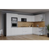 Готовая кухня Интерлиния Мила Лайт 1.68x3.2 правая (белый платинум/белый платинум/дуб бунратти) - Превью изображения №5 — Интернет-магазин ПроЗаказ