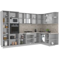 Готовая кухня Интерлиния Мила Лайт 1.68x3.2 правая (белый платинум/белый платинум/дуб бунратти) - Превью изображения №2 — Интернет-магазин ПроЗаказ