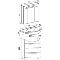  Runo Тумба с умывальником Верона 75 + Элеганс 75 (напольная) - Превью изображения №8 — Интернет-магазин ПроЗаказ