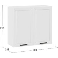 Шкаф навесной Трия Лорас 1В8 (белый/холст белый) - Превью изображения №3 — Интернет-магазин ПроЗаказ
