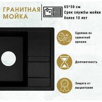 Кухонная мойка ZorG Apollo 65 (черный опал) - Превью изображения №3 — Интернет-магазин ПроЗаказ