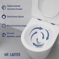 Унитаз подвесной Lauter Longer 2110822 + GROHE Rapid SL 38721001 с кнопкой (овальная, хром) - Превью изображения №5 — Интернет-магазин ПроЗаказ