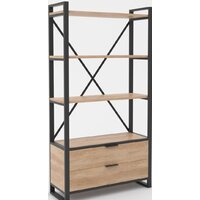 Hype Mebel Стандарт Люкс 80x170 (черный/дуб галифакс натуральный)