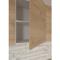 Готовая кухня Интермебель Микс Топ-7 2.2м (белый премиум/дуб крафт золотой/мрамор лацио белый) - Превью изображения №3 — Интернет-магазин ПроЗаказ