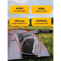 Кемпинговая палатка Sundays ZC-TT020-4P (2+2) (темно-серый/желтый) - Превью изображения №2 — Интернет-магазин ПроЗаказ