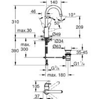 Смеситель Grohe Bauflow 23753000 - Превью изображения №2 — Интернет-магазин ПроЗаказ