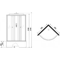 Душевая кабина Niagara Eco E80/40/TN 80x80x215 - Превью изображения №12 — Интернет-магазин ПроЗаказ