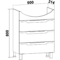  Runo Тумба с умывальником Верона 65 + Элеганс 65 (напольная) - Превью изображения №10 — Интернет-магазин ПроЗаказ