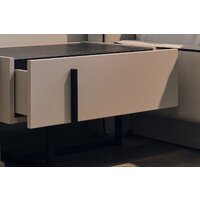 Тумба Ангстрем Милагро спальня МИ-300.10 (Д1, кашемир серый/камень пьетра/черный графит) - Превью изображения №6 — Интернет-магазин ПроЗаказ