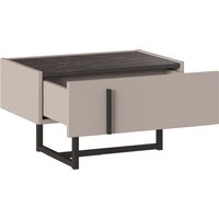 Тумба Ангстрем Милагро спальня МИ-300.10 (Д1, кашемир серый/камень пьетра/черный графит) - Превью изображения №2 — Интернет-магазин ПроЗаказ