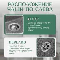 Кухонная мойка Saniteco Rosa (графит) - Превью изображения №2 — Интернет-магазин ПроЗаказ