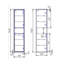  Cersanit Шкаф-полупенал Louna SP-SL-LOU/Wh - Превью изображения №3 — Интернет-магазин ПроЗаказ