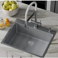 Кухонная мойка Roxen Snake 560220-60-S сатин/текстурная поверхность (с коландером и дозатором) - Превью изображения №6 — Интернет-магазин ПроЗаказ