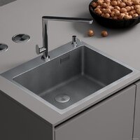 Кухонная мойка Roxen Snake 560220-60-S сатин/текстурная поверхность (с коландером и дозатором) - Превью изображения №2 — Интернет-магазин ПроЗаказ