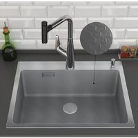 Кухонная мойка Roxen Snake 560220-60-S сатин/текстурная поверхность (с коландером и дозатором) - Превью изображения №4 — Интернет-магазин ПроЗаказ