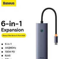 Док-станция Baseus Flite Series 6-Port Hub Docking Station B00052807813-00 - Превью изображения №3 — Интернет-магазин ПроЗаказ