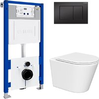 Унитаз подвесной Lauter Longer 2110822 с кнопкой 219704J (прямоугольная, черный) - Превью изображения №2 — Интернет-магазин ПроЗаказ