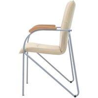 Офисный стул Helmi Самба HL-F03 344614 (металл алюминий/экокожа/бежевый/бук BOX2) - Превью изображения №2 — Интернет-магазин ПроЗаказ