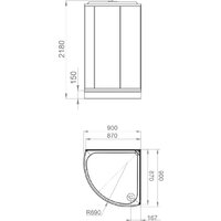 Душевая кабина Domani-Spa Simple 99 90x90 DS01Sm99LBT00.Gt-V1.2-Black - Превью изображения №4 — Интернет-магазин ПроЗаказ