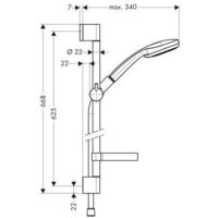 Душевой гарнитур  Hansgrohe Croma 100 Multi/Unica’C (27775000) - Превью изображения №2 — Интернет-магазин ПроЗаказ