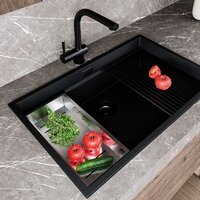 Кухонная мойка Globalo Miralio 80.1 Black/BL Mat - Превью изображения №4 — Интернет-магазин ПроЗаказ