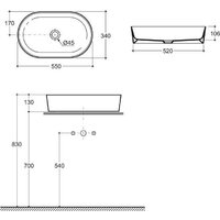 Умывальник Керамин Арена 55 ФС (серый, матовый) - Превью изображения №8 — Интернет-магазин ПроЗаказ