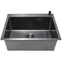 Кухонная мойка Stellar Decor S7050NB-D (нано черный) - Превью изображения №2 — Интернет-магазин ПроЗаказ