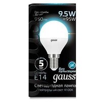 Светодиодная лампочка Gauss LED Globe E14 9.5 Вт 4100 К 105101210 - Превью изображения №2 — Интернет-магазин ПроЗаказ