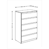 Комод Mio Tesoro Мальта 5 ящиков 80x121 2.05.02.090.1 (белый) - Превью изображения №5 — Интернет-магазин ПроЗаказ