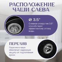 Кухонная мойка Saniteco Pura (черный) - Превью изображения №2 — Интернет-магазин ПроЗаказ