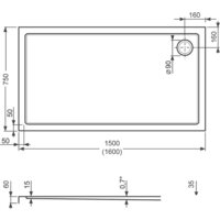 Душевой поддон Roth Flat Kvadro Rectangle 160x75 [8000244] - Превью изображения №3 — Интернет-магазин ПроЗаказ