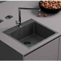 Кухонная мойка Roxen Snake 560220-50-BS (50*48) PVD графит/текстурная поверхность (с коландером и дозатором) - Превью изображения №2 — Интернет-магазин ПроЗаказ