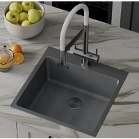 Кухонная мойка Roxen Snake 560220-50-BS (50*48) PVD графит/текстурная поверхность (с коландером и дозатором) - Превью изображения №4 — Интернет-магазин ПроЗаказ