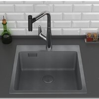 Кухонная мойка Roxen Snake 560220-50-BS (50*48) PVD графит/текстурная поверхность (с коландером и дозатором) - Превью изображения №6 — Интернет-магазин ПроЗаказ