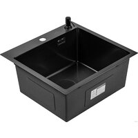 Кухонная мойка Roxen Snake 560220-50-BS (50*48) PVD графит/текстурная поверхность (с коландером и дозатором) - Превью изображения №9 — Интернет-магазин ПроЗаказ