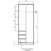 Шкаф распашной Стендмебель Рейн СТЛ 01 (кашемир/дуб крафт табачный) - Превью изображения №5 — Интернет-магазин ПроЗаказ