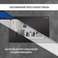 Унитаз подвесной Lauter Longer 2110822 с кнопкой 219704HD (узкая, черный) - Превью изображения №13 — Интернет-магазин ПроЗаказ