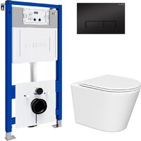 Унитаз подвесной Lauter Longer 2110822 с кнопкой 219704HD (узкая, черный) - Превью изображения №2 — Интернет-магазин ПроЗаказ