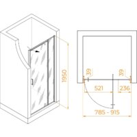 Душевая дверь RGW PA-008 350800889-11 80 (хром/прозрачное стекло) - Превью изображения №2 — Интернет-магазин ПроЗаказ