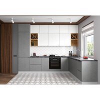 Шкаф напольный ДСВ Тренто СУ 1000 левый (серый/белый) - Превью изображения №4 — Интернет-магазин ПроЗаказ