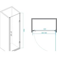 Душевая дверь RGW PA-06 B 41080609-14 90 (черный/прозрачное стекло) - Превью изображения №2 — Интернет-магазин ПроЗаказ