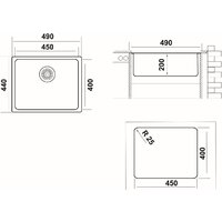 Кухонная мойка Ukinox Лофт LOB450.400-GT10P - Превью изображения №4 — Интернет-магазин ПроЗаказ
